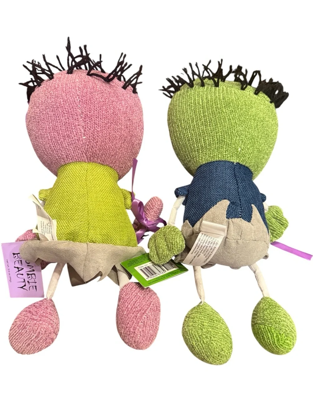 Zombie Buddy and Beauty Plush Rag Doll Pair Halloween Decorations Plushies